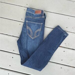 HOLLISTER High-Rise Super Skinny Ripped Blue Jeans Size 3 Short